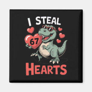 Aimant Je vole des cœurs 67 Saint-Valentin 67 Meme 6 7 T-