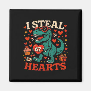 Aimant Je vole des cœurs 67 T-rex de la Saint-Valentin dr