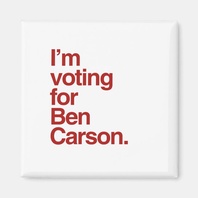 Aimant Je vote pour Ben Carson 2016 (Devant)