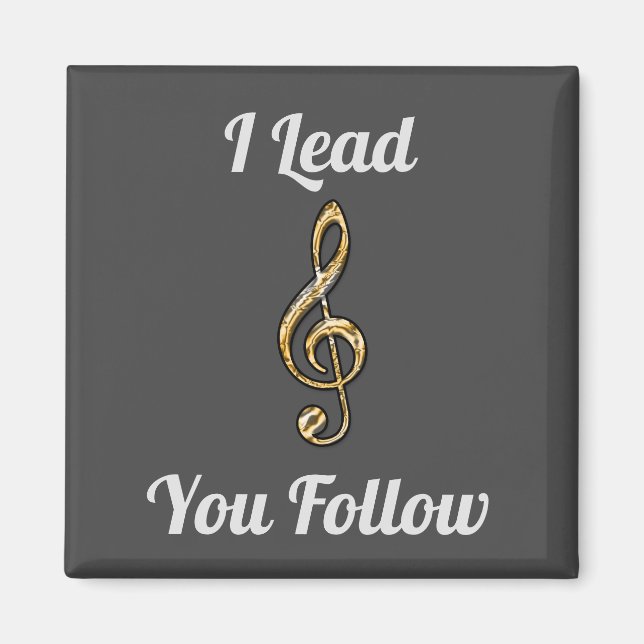 Aimant Je Vous Dirige Suivez Music Enseignant Gold Merci (Devant)