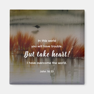Aimant Jean 16:33 J'ai surmonté la Bible Verse Christian