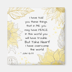 Aimant Jean 16:33 Prenez coeur! J'ai surmonté le monde