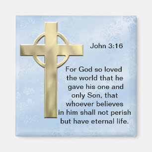 Aimant Jean 3:16 (bleu)