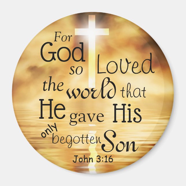 Aimant Jean 3:16 Dieu a aimé le monde Bible Verse Custom (Devant)