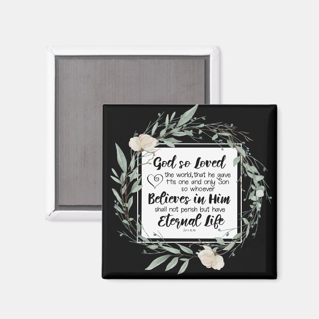 Aimant Jean 3:16 Dieu a tellement aimé la Bible Verse du  (Recto/Verso)