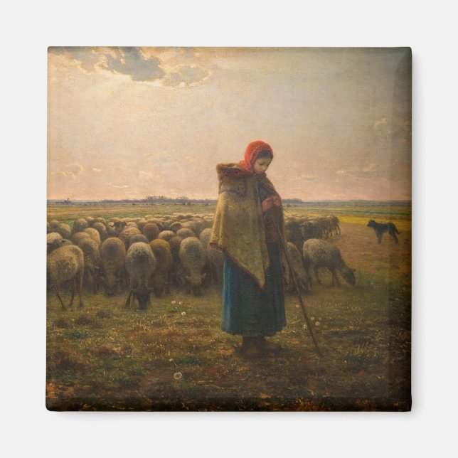 Aimant Jean-Francois Millet - Berger et troupeau 1863 (Devant)