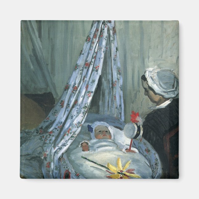 Aimant Jean Monet dans son berceau par Claude Monet (Devant)