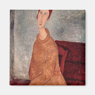 Aimant Jeanne Hebuterne dans un Jumper jaune, 1918-19