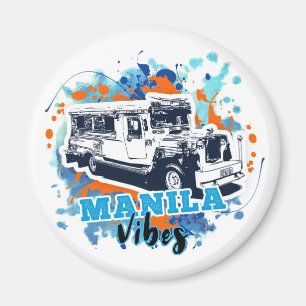 Aimant Jeepney Manille Vibes Bleu Orange