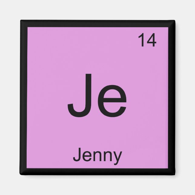 Aimant Jenny Nom Chimie Élément Chimie Tableau périodique (Devant)
