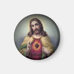 Aimant Jésus avec le Sacré Coeur lumineux
