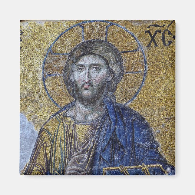 Aimant Jésus Christ Icône chrétienne orthodoxe byzantine (Devant)