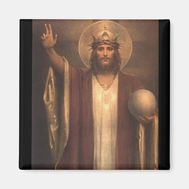 Aimant Jésus Christ Roi du Monde (Devant)