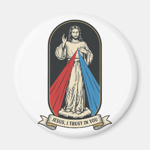 Aimant Jésus de la Miséricorde Divine Vintage
