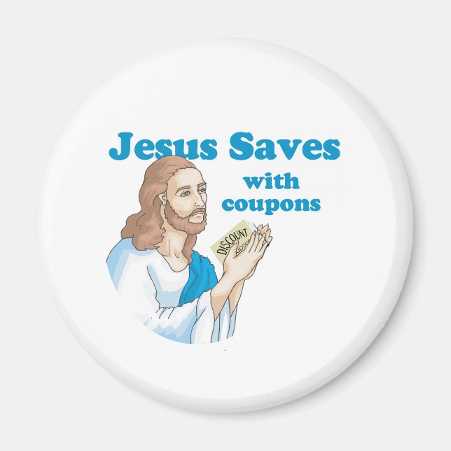 AIMANT JÉSUS ÉPARGNE AVEC DES COUPONS (Devant)