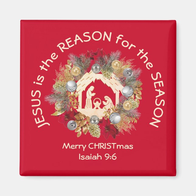 Aimant JÉSUS EST LA RAISON DE Noël (Devant)