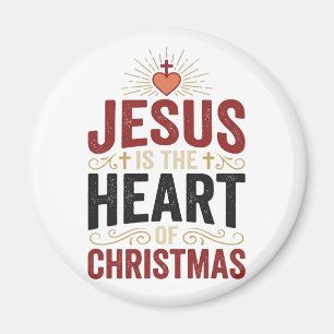 Aimant Jésus est le cœur du T-shirt vintage de Noël