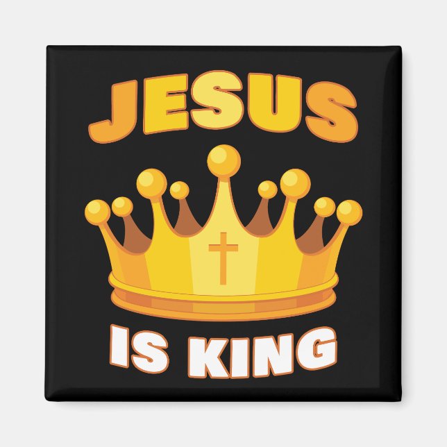 Aimant JESUS est le roi - Enfants et famille Foi chrétien (Devant)
