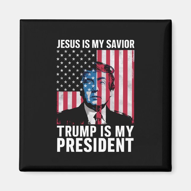 Aimant Jésus Est Mon Sauveur Trump Est Mon Président 2024 (Devant)