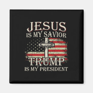 Aimant Jésus Est Mon Sauveur Trump Est Mon Président Amér