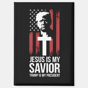 Aimant Jésus Est Mon Sauveur Trump Est Mon Président Trum