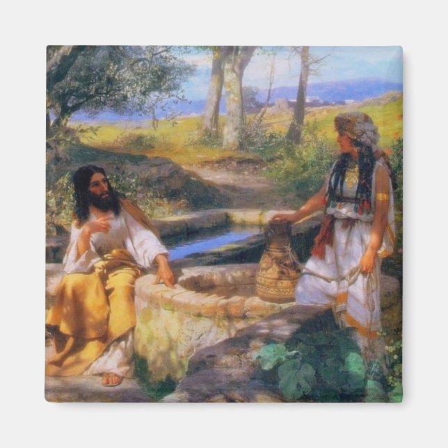 Aimant Jésus et la femme samaritaine à Jacob's Well Magne (Devant)