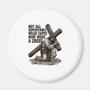 Aimant Jésus portant la Croix Christianisme vintage