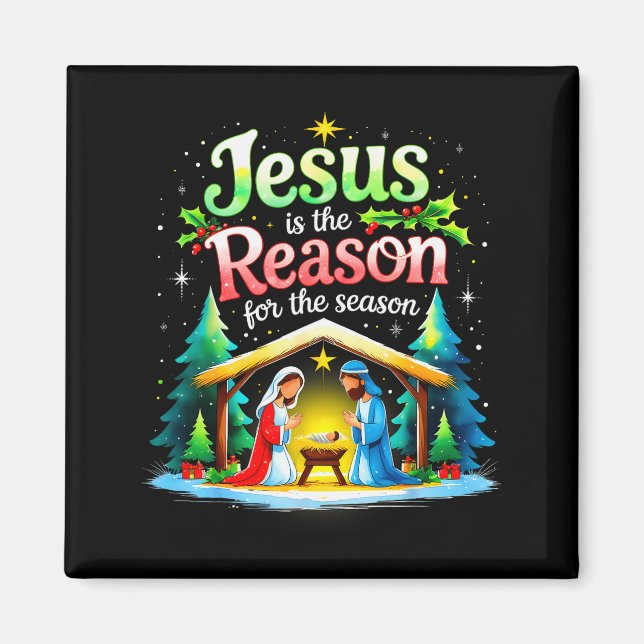 Aimant Jesus Reason For The Season Nativity Christmas Des (Devant)
