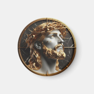 Aimant Jésus regardant vers les cieux avec des épines