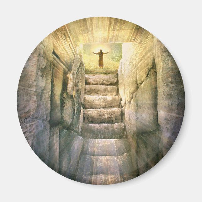 Aimant Jésus sur le tombeau vide Résurrection de Pâques (Devant)