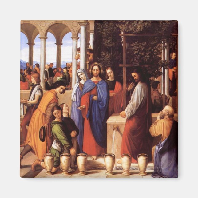 Aimant Jésus transforme l'eau en vin (mariage à Cana) (Devant)