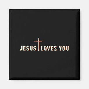 Aimant  Jésus vous aime Croix Dieu Graphique chrétien 