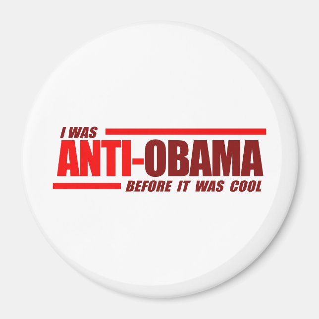 Aimant J'étais anti-Obama avant d'être cool Red (Devant)