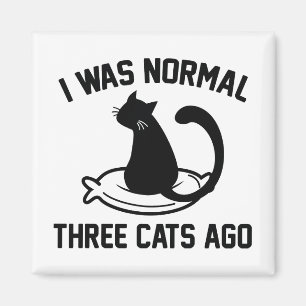 Aimant J'Étais Normal Il Y A Trois Chats