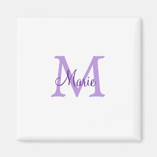Aimant jeté simple minimal ajouter nom monogramme rose ro