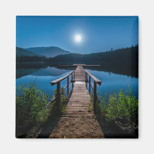 Aimant Jetée de nuit sous une Pleine lune