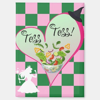 Aimant Jeter l'aimant du coeur en rose et vert