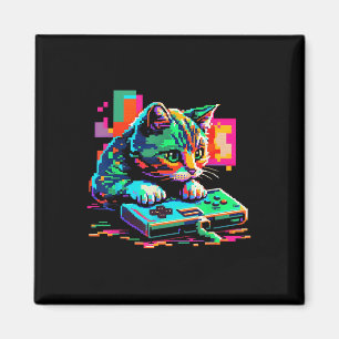 Aimant Jeu de chat 8 bits Jeu de chat Pixel Art Gamer Kit
