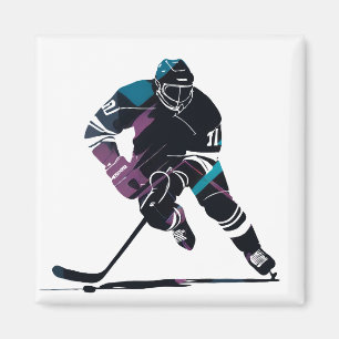 Aimant Jeu de hockey sur glace Défi Sport Style Silhouett