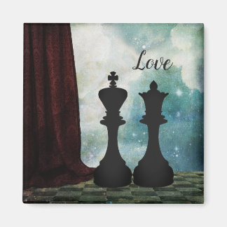Aimant Jeu d'échecs King et Queen Love Couples