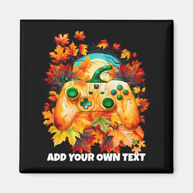 Aimant Jeu Halloween, Contrôleur Citrouille, Gamer (Devant)