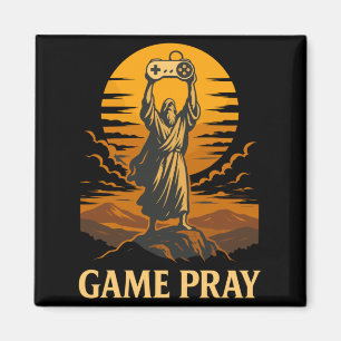 Aimant Jeu Prie Jésus Mème de jeu vidéo drôle rétro