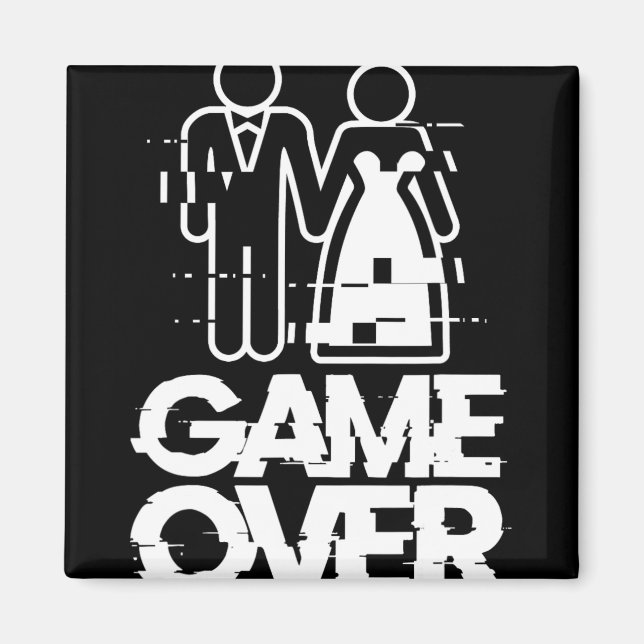 Aimant Jeu sur Glitch Bride Groom Drôle Mariage (Devant)
