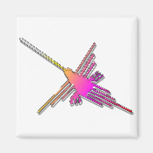 Aimant Jeu Vidéo 8 bits Retro Lignes Nazca Colibri