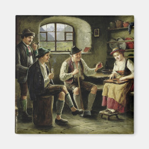 Aimant Jeune femme jouant une cithare