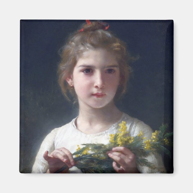 Aimant Jeune fille au mimosa, Bouguereau (Devant)