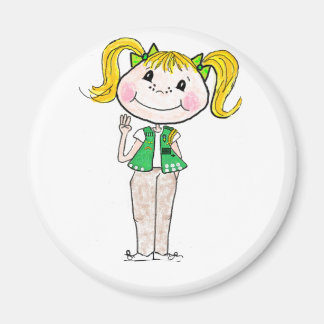 Aimant Jeune fille scout tenant sa promesse