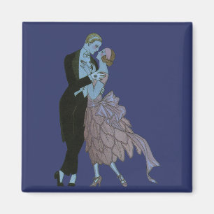 Aimant Jeunes mariés Art Déco vintage, danse d'amour de m