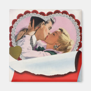 Aimant Jeunes mariés de la Saint-Valentin vintage Amour e