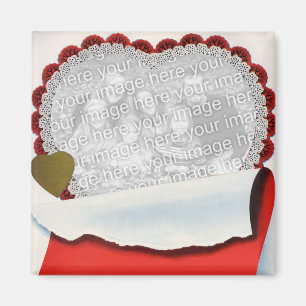 Aimant Jeunes mariés de la Saint-Valentin vintage Amour e